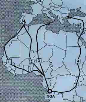 Line routes to Europe from Grand Inga.