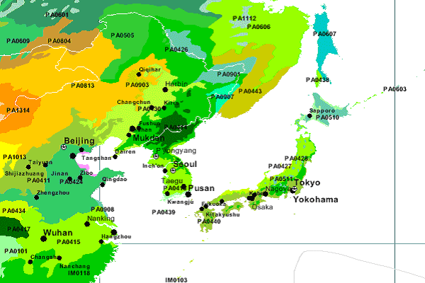 GEOGRAPHIC LOCATION of ecoregions