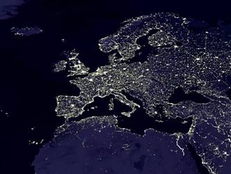 Europe and North Africa at night