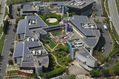 Google Solar Panel Project, Googleplex, Solar Power, Photovoltaic energy generation, Renewable