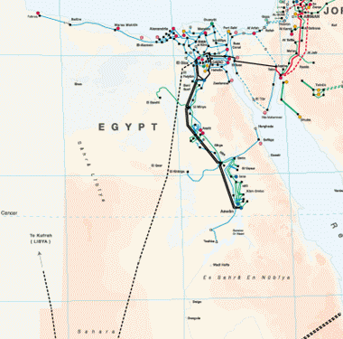 Egypt energy grid map