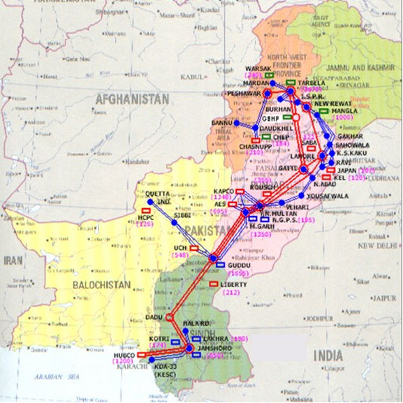 Pakistan energy grid map