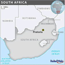 Map of South Africa in MDG Monitor