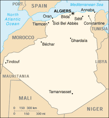 Algeria map. Having problems, call our National Energy Information Center on 202-586-8800 for help.