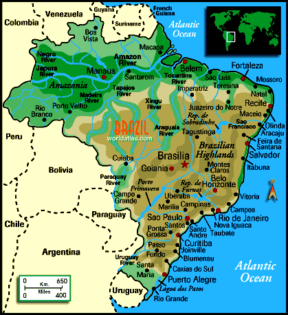 Map of Brazil.  Having problems?  Call our National Energy Information Center at 202-586-8800 for help.