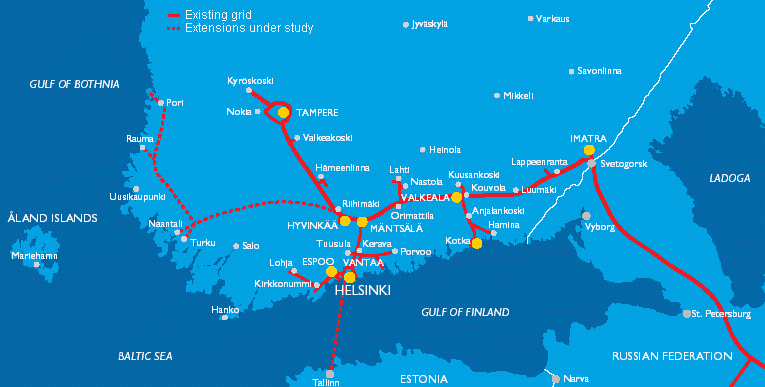Finland's Natural Gas Transmission Pipelines