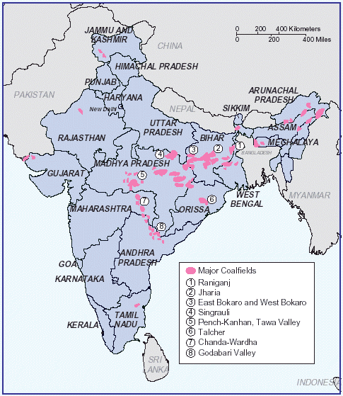 where is coal found in india
