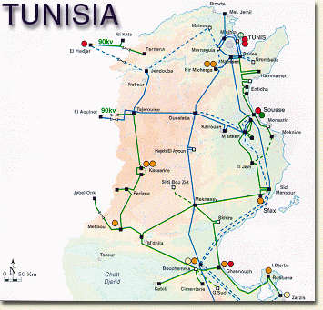 Tunisia's Electricity Transmission Grid Thumbnail Map