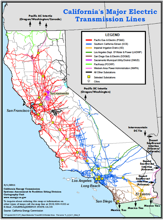 California grid - transmission lines