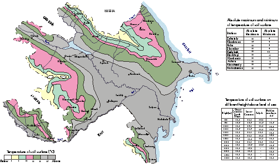 climate map of azerbaijan. geothermal azerbaijan