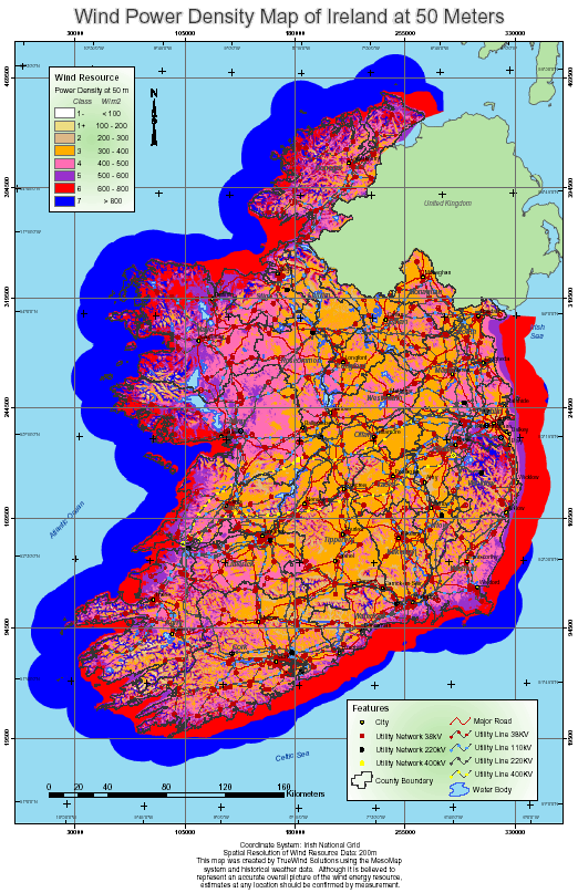 Ireland Wind Map