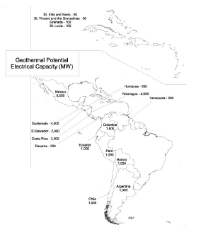 Geothermal Potential Electrical Capacity latin america
