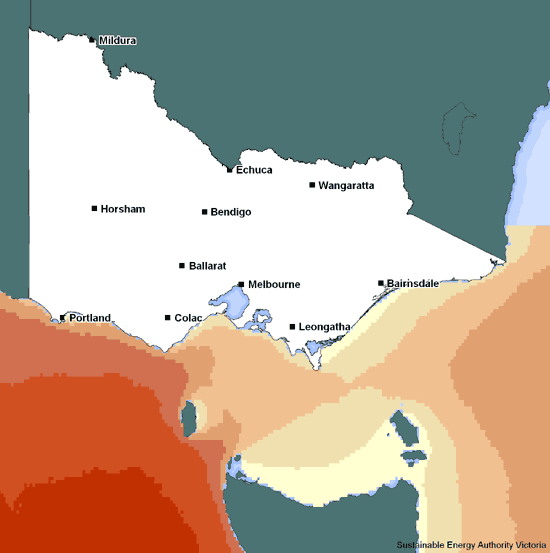 Map of wave resources in Victoria