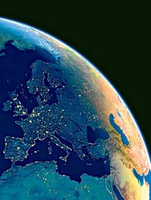 A satellite image of Europe at night Photo: Science Photo Library