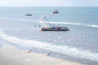 The laying of the BritNed 450 kV HVDC cable system, connecting the UK and the Netherlands, took place in 2009