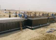 Work being done on the substation at Al Fadhili, Saudi Arabia, in April.