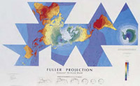 Fuller Projection Air-Ocean World Dymaxion Map