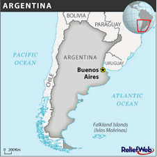 Map of Argentina in MDG Monitor