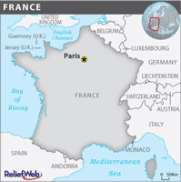 Map of France in MDG monitor