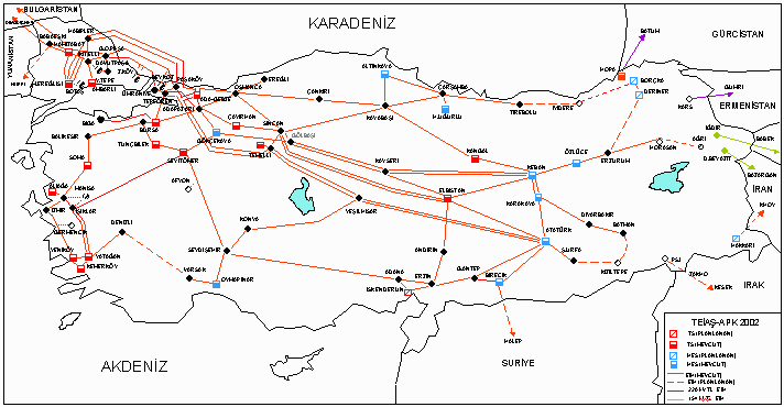 Map of Turkish Electricity Grid - Turkey - National Energy Grids - Library - GENI - Global 