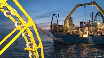 The laying of underwater cable in the North Sea